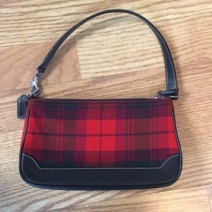 Mini plaid and leather Coach tote bag❤️🖤